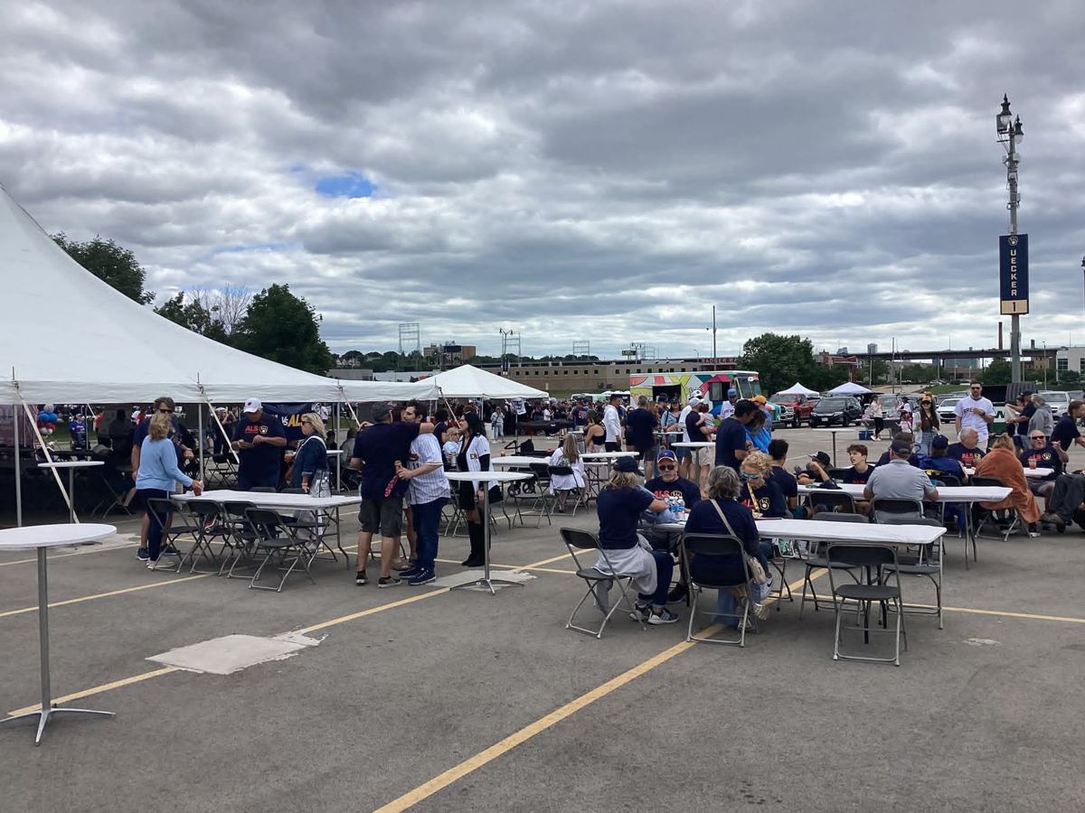 Guests at the charity tailgate
