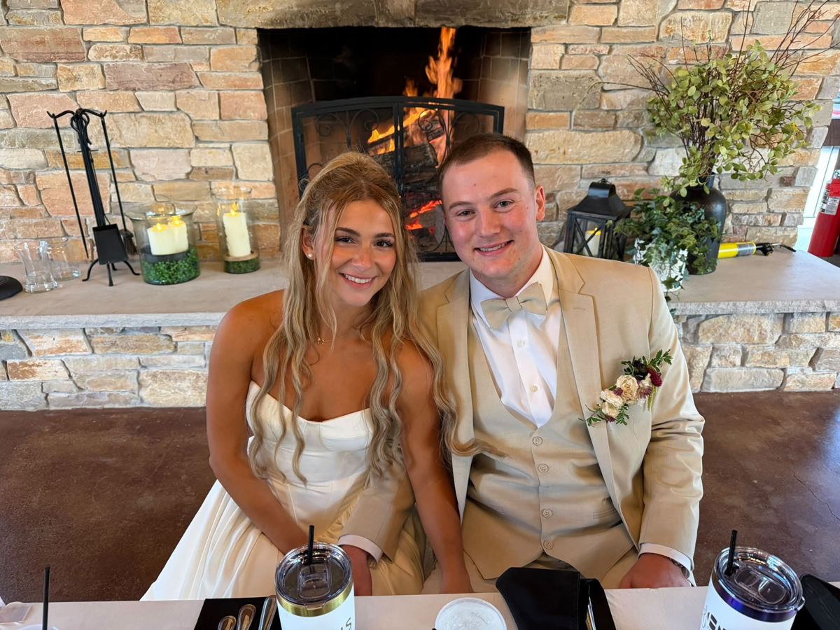 Bride and groom at the head table